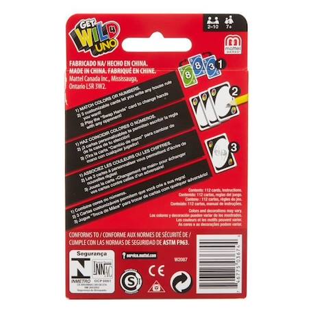 Jeu de Cartes Uno - Mattel Games - Pour toute la famille - 2 joueurs ou plus - Dès 7 ans ROUGE 5 - vertbaudet enfant 