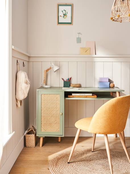 Bureau enfant cannage POESIE rose nude+vert 6 - vertbaudet enfant 