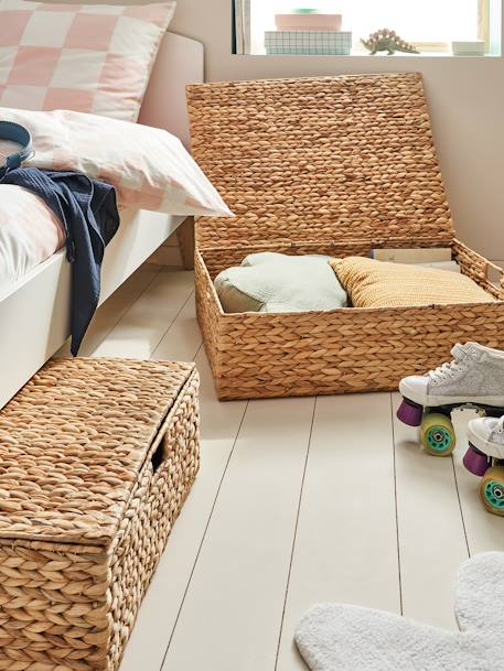 Panier de rangement XL pour dessous de lit en jacinthe d'eau beige doré 1 - vertbaudet enfant 