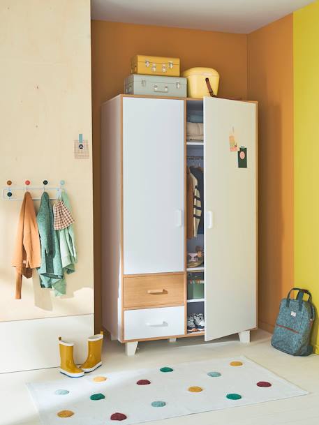 Armoire 2 portes + 2 tiroirs HOPLA blanc 2 - vertbaudet enfant 