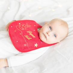 Bavoir Noël pour bébé - Trois Kilos Sept - Rouge et Or - 80% coton 20% polyester  - vertbaudet enfant