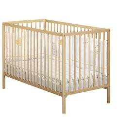 Chambre et rangement-Chambre-Lit bébé, lit enfant-Lit bébé - 120 x 60 cm - Babyprice First - Tout barreaux - En bois naturel