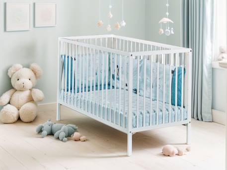 Lit bébé - 120 x 60 cm - Babyprice First - Tout barreaux - En bois blanc BLANC 4 - vertbaudet enfant 