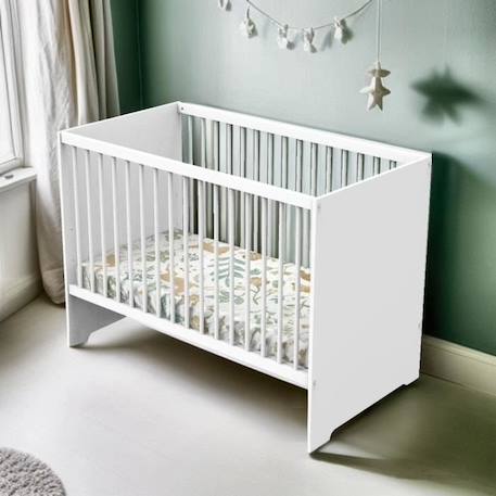 Lit bébé - 120 x 60 cm - Babyprice First - En bois blanc BLANC 2 - vertbaudet enfant 