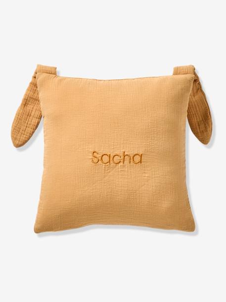 Coussin animal en gaze de coton personnalisable cannelle+rose+vert sauge 6 - vertbaudet enfant 