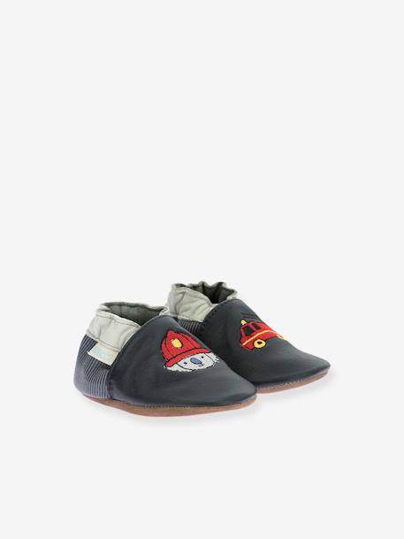 Chaussons cuir souple bébé Badge Fire 974780 - © marine 1 - vertbaudet enfant 