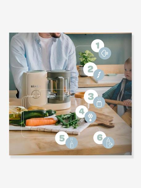 Robot cuiseur 6 en 1 Babycook Neo beige+bleu nuit+eucalyptus+gris et blanc 35 - vertbaudet enfant 
