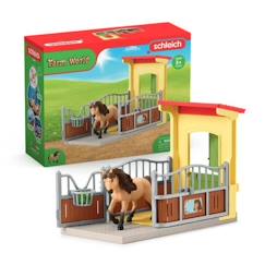 Jouet-Jeux d'imagination-Box avec Poney Icelandais - Extension Ferme Educative, Coffret schleich avec 1 box et 1 figurine poney, pour enfants dès 3 ans -