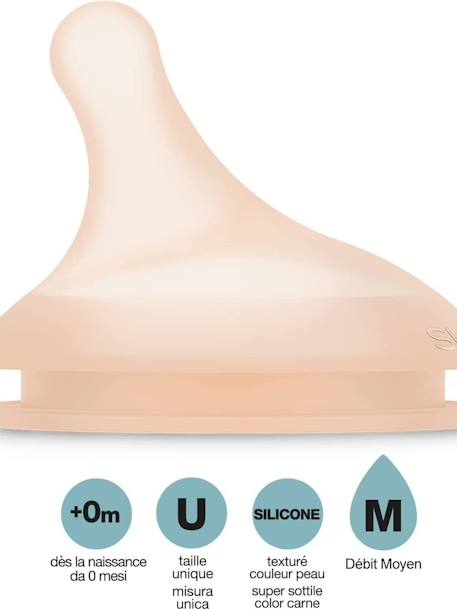 Lot de 2 tétines débit moyen (M) pour biberon Zer0.Zer0 Rose nude 2 - vertbaudet enfant 