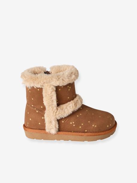 Boots enfant fille fourrées zippées marron 3 - vertbaudet enfant 
