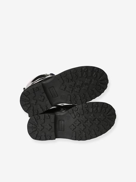 Boots enfant fille vernies synthétique zippées lot noir+noir+noir imprimé 10 - vertbaudet enfant 