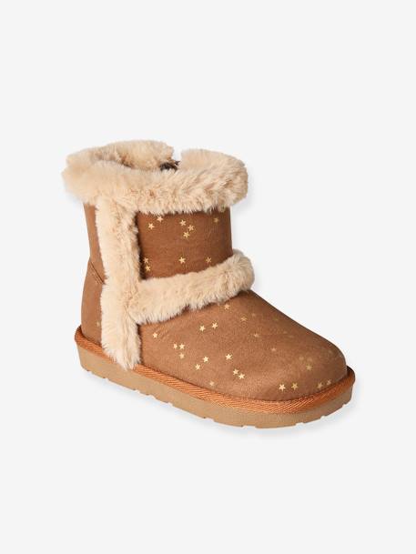 Boots enfant fille fourrées zippées marron 2 - vertbaudet enfant 