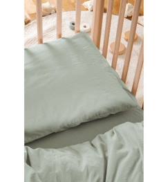 Linge de maison et décoration-Linge de lit enfant-Taie d'oreiller Satin de Coton Bio lavé (Tilleul - 40 x 60 cm)