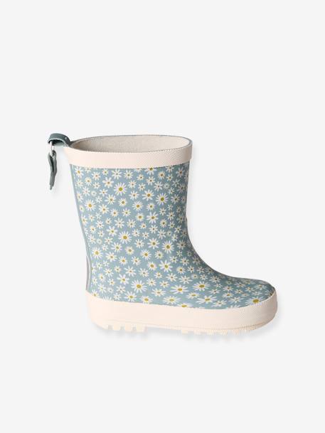 Bottes pluie fille caoutchouc bleu imprimé+lot rose 2 - vertbaudet enfant 