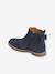 Boots enfant fille cuir zippées noeud fantaisie BLEU FONCE UNI+noir imprimé 3 - vertbaudet enfant 