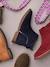 Boots enfant fille cuir zippées noeud fantaisie BLEU FONCE UNI+noir imprimé 6 - vertbaudet enfant 