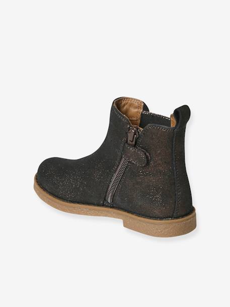 Boots enfant fille cuir détails festons lot beige+marine+marron+noir+taupe 14 - vertbaudet enfant 
