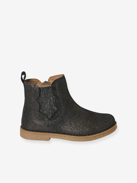 Boots enfant fille cuir détails festons lot beige+marine+marron+noir+taupe 13 - vertbaudet enfant 