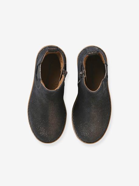 Boots enfant fille cuir détails festons lot beige+marine+marron+noir+taupe 15 - vertbaudet enfant 