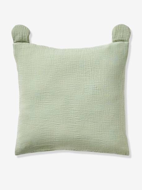 Coussin animal en gaze de coton personnalisable cannelle+rose+vert sauge 19 - vertbaudet enfant 