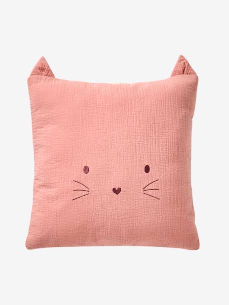 Coussin animal en gaze de coton personnalisable cannelle+rose+vert sauge 10 - vertbaudet enfant 