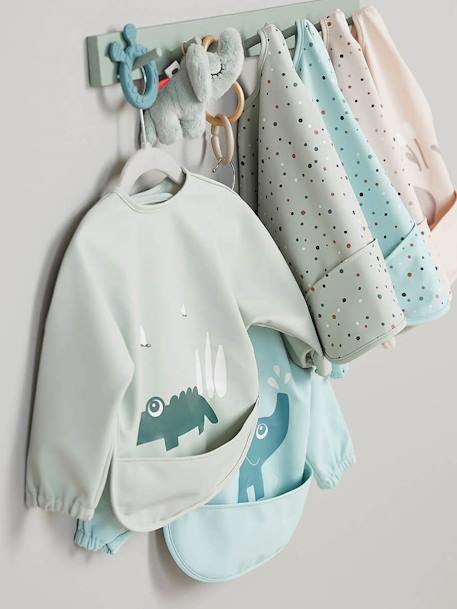 Bavoir à manches avec poche sable+vert 6 - vertbaudet enfant 