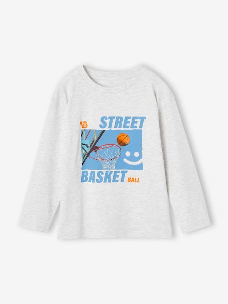 T-shirt sport photoprint garçon blanc chiné 1 - vertbaudet enfant 