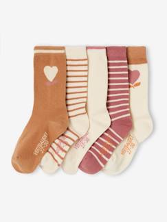 Lot 5 paires de chaussettes coeur fille  - vertbaudet enfant