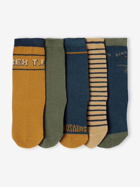 Lot de 5 paires de chaussettes 'dino' garçon beige 2 - vertbaudet enfant 
