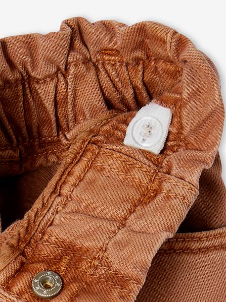 Pantalon fille paperbag ceinture foulard cannelle+mauve 6 - vertbaudet enfant 