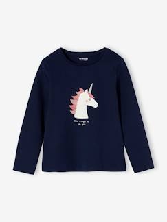 Tee-shirt fantaisie fille manches longues  - vertbaudet enfant