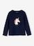 Tee-shirt fantaisie fille manches longues gris foncé+marine 4 - vertbaudet enfant 