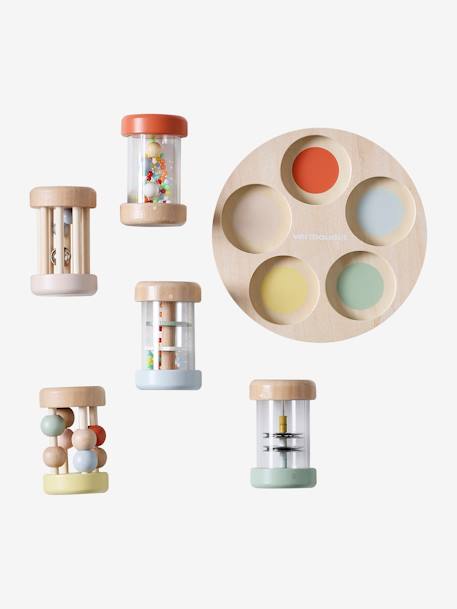 Set de 5 hochets musicaux en bois FSC® bois 4 - vertbaudet enfant 