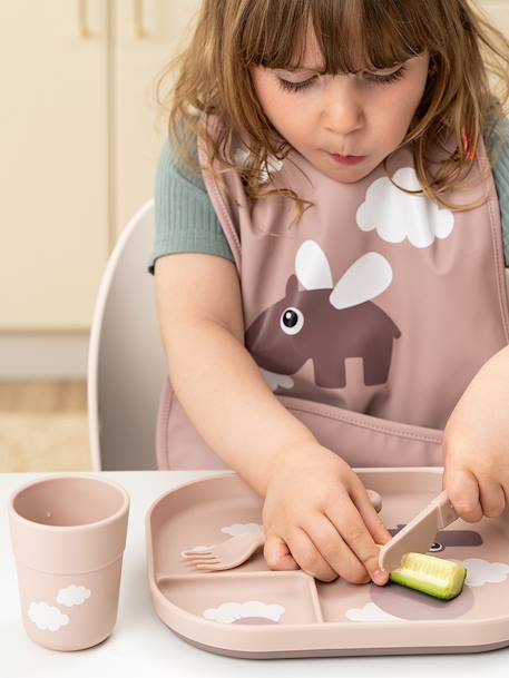 Assiette plateau Happy clouds blush+vert 2 - vertbaudet enfant 
