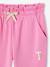 Pantalon jogging en molleton fille ceinture paperbag rose bonbon 6 - vertbaudet enfant 