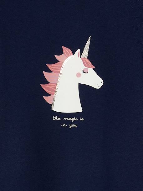 Tee-shirt fantaisie fille manches longues gris foncé+marine 6 - vertbaudet enfant 