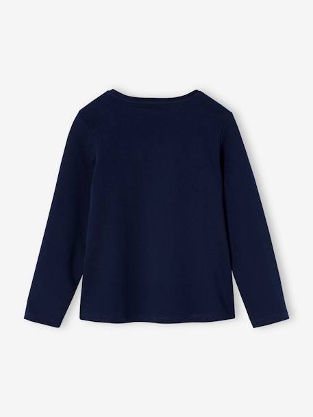Tee-shirt fantaisie fille manches longues gris foncé+marine 5 - vertbaudet enfant 