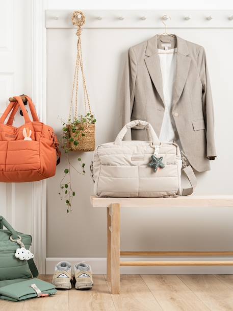 Sac à langer matelassé sable+vert 1 - vertbaudet enfant 