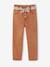 Pantalon fille paperbag ceinture foulard cannelle+mauve 3 - vertbaudet enfant 