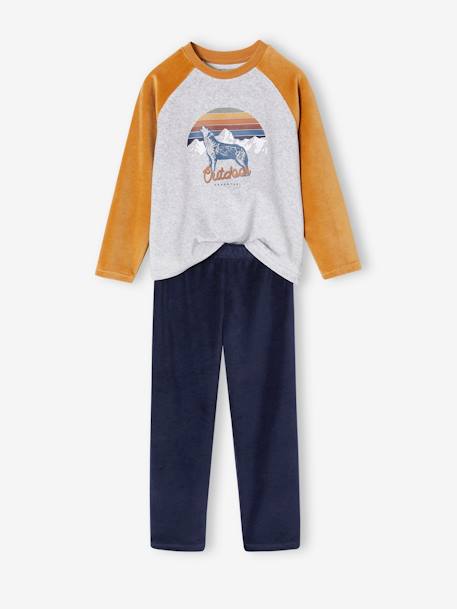Lot de 2 pyjamas garçon velours loup caramel 2 - vertbaudet enfant 