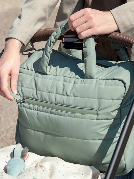 Sac à langer matelassé sable+vert 12 - vertbaudet enfant 