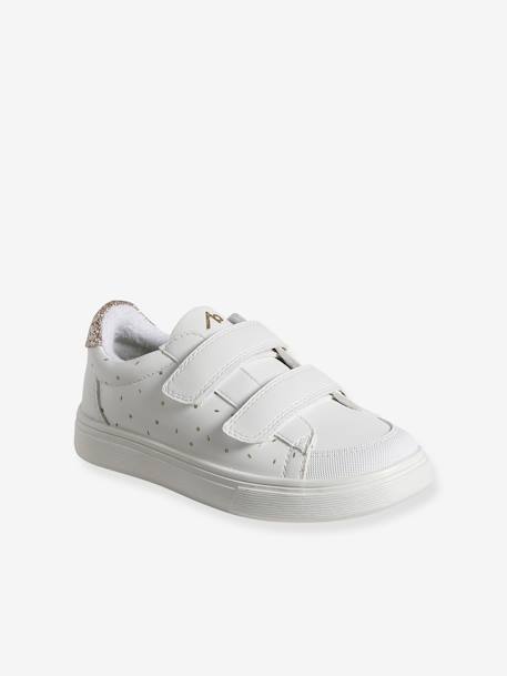 Baskets enfant fille synthétique détails dorés blanc imprimé 2 - vertbaudet enfant 