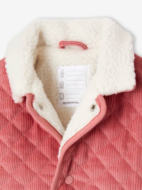 Veste velours matelassée bébé doublée sherpa bois de rose 3 - vertbaudet enfant 