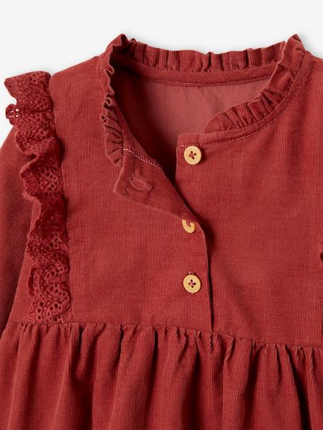 Robe bébé velours volants en broderie anglaise terracotta 3 - vertbaudet enfant 