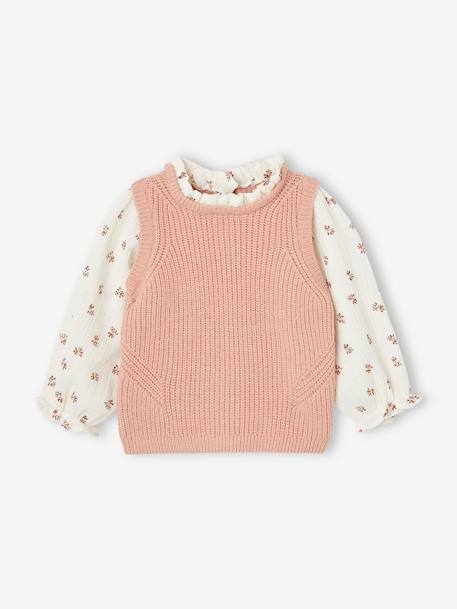 Pull 2 en 1 bébé bleu ciel+rose poudré 5 - vertbaudet enfant 