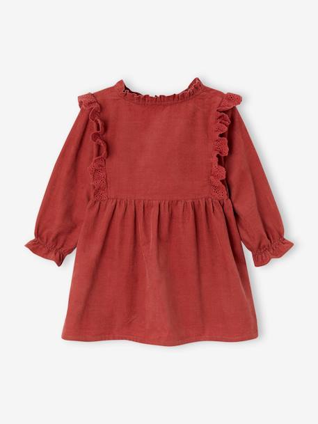 Robe bébé velours volants en broderie anglaise terracotta 2 - vertbaudet enfant 