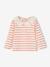 T-shirt bébé col brodé manches longues beige clair+rayé marine+rayé rouge 16 - vertbaudet enfant 