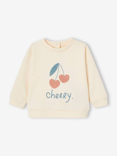 Sweat-shirt bébé pressionné dos vanille 1 - vertbaudet enfant 