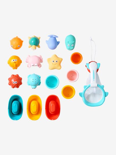 Lot de 16 jouets de bain avec panier multicolore 2 - vertbaudet enfant 