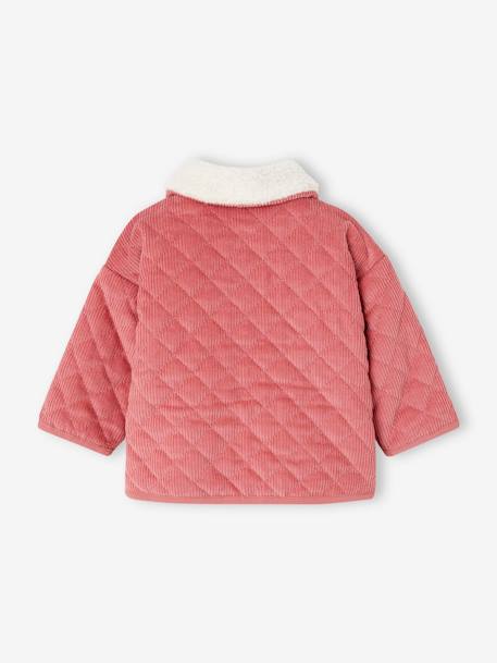 Veste velours matelassée bébé doublée sherpa bois de rose 2 - vertbaudet enfant 